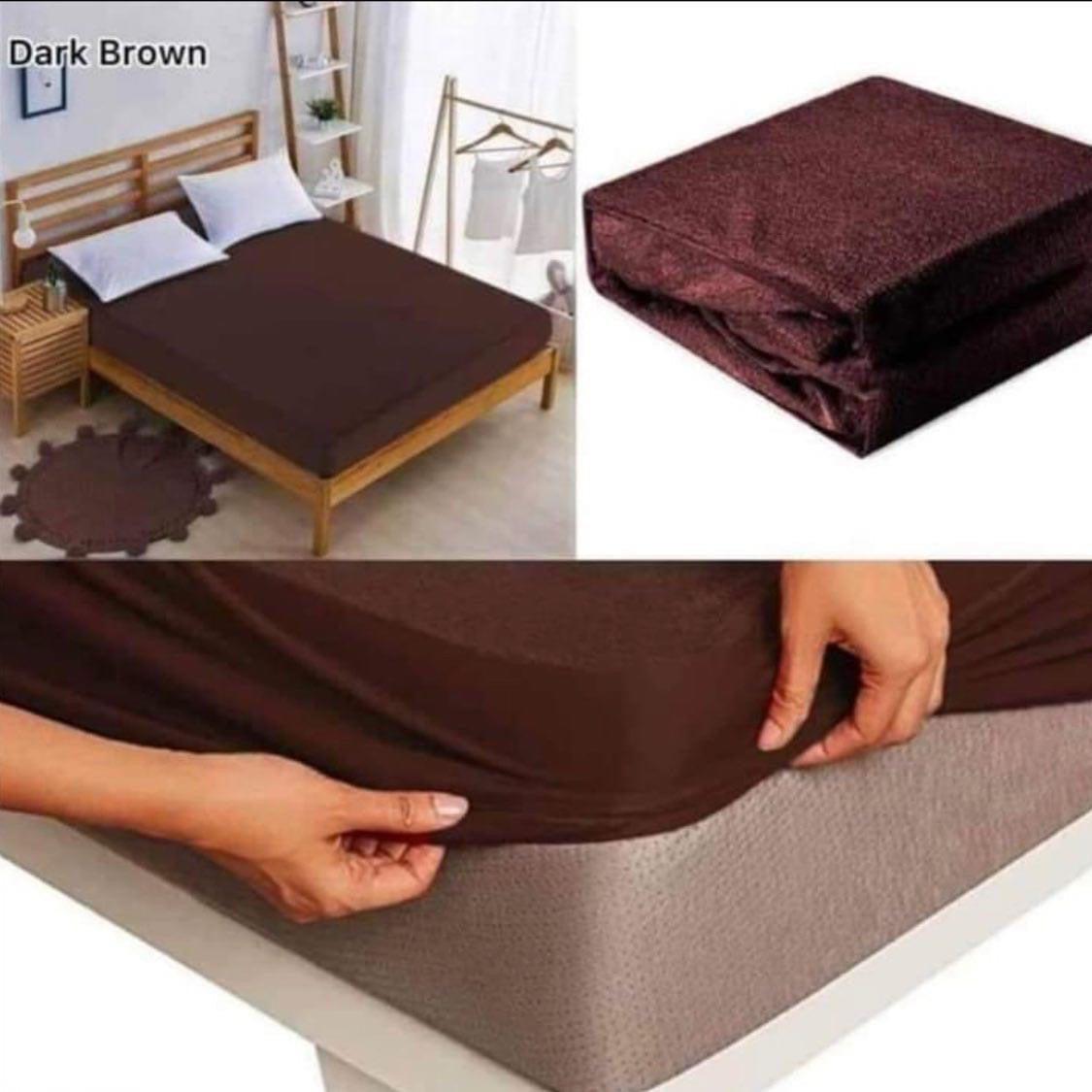 Terry Waterproof Mattress Cover - Brown